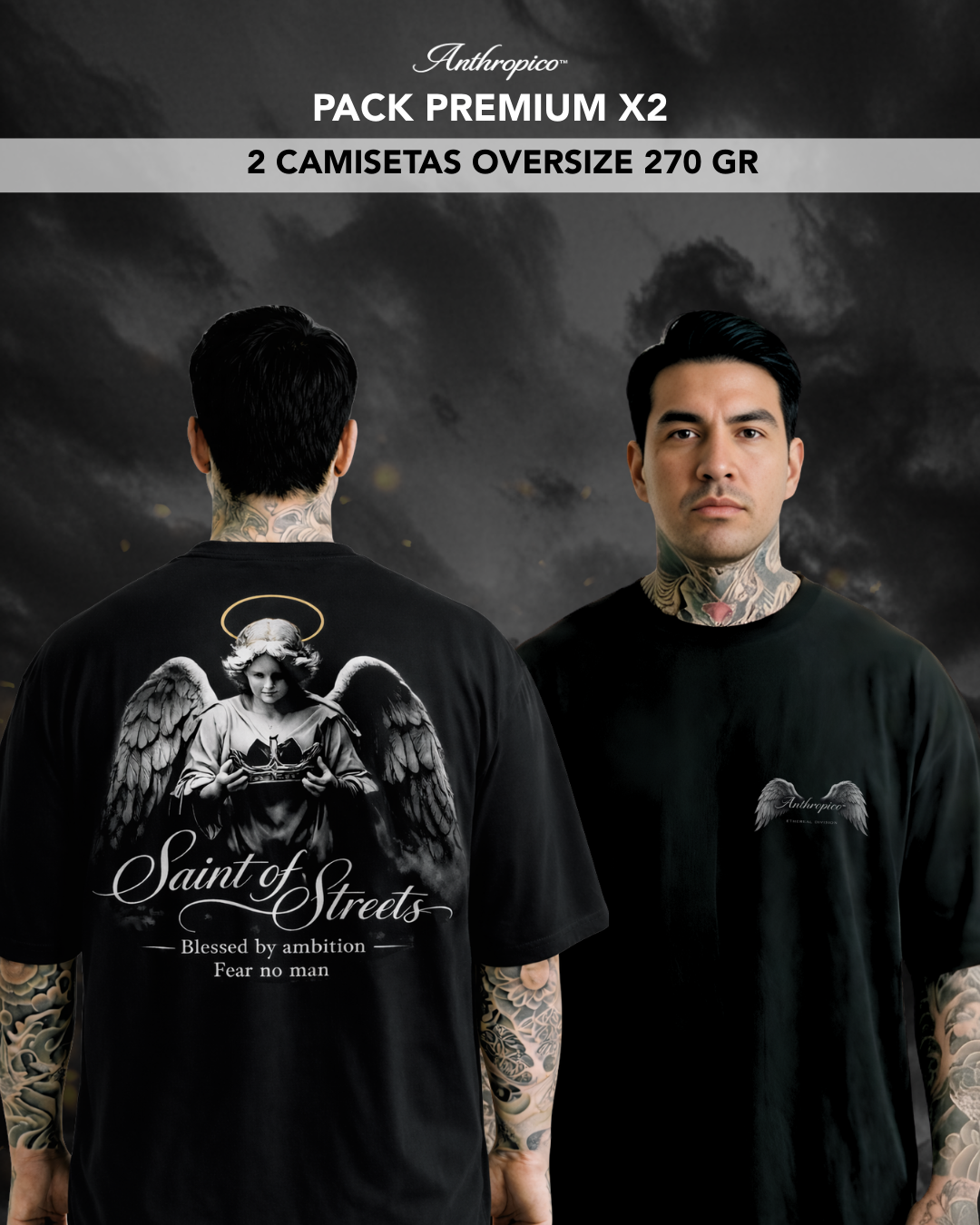 PACK X2 OVERSIZE PREMIUM SAINT OF STREETS (ALTO GRAMAJE)
