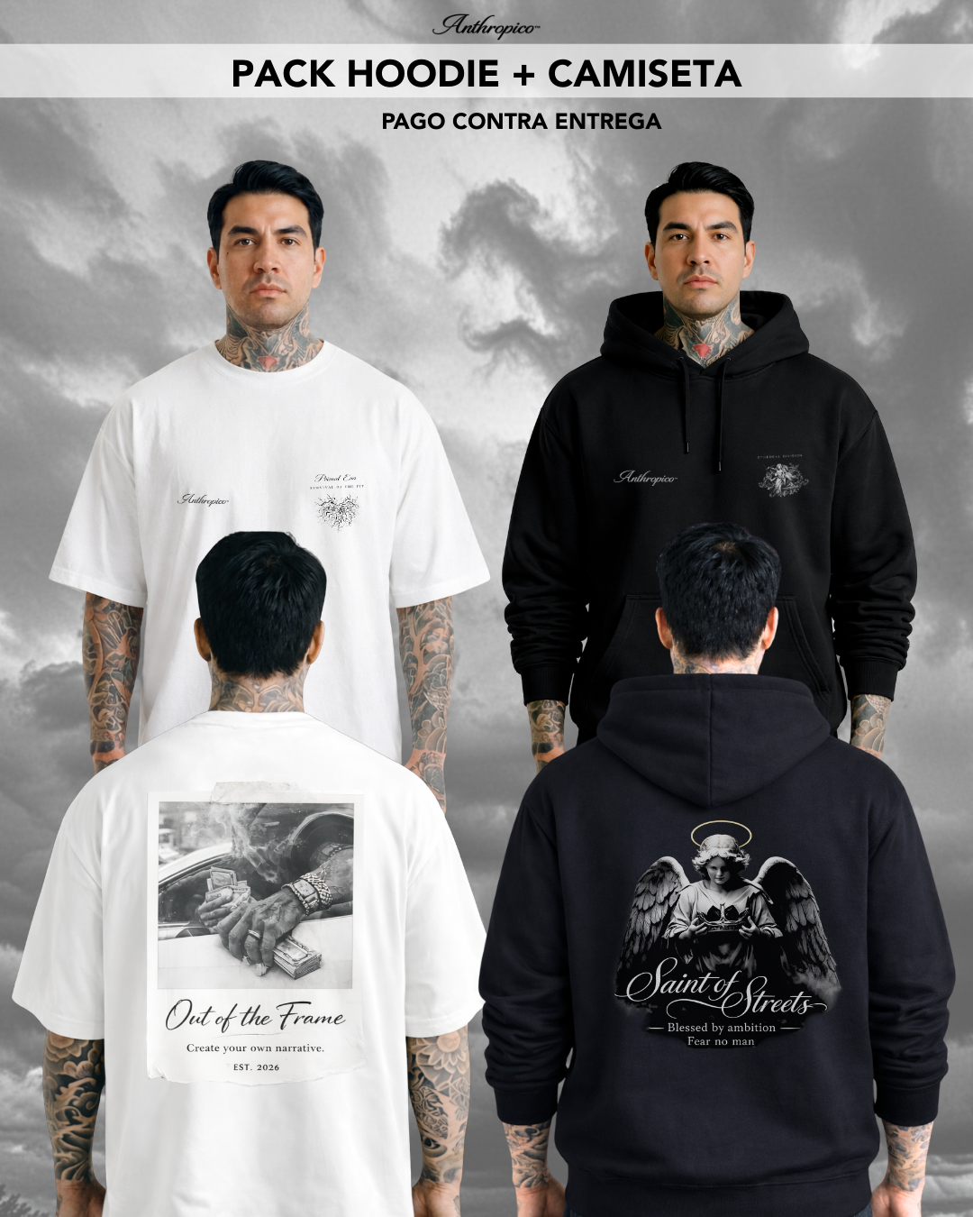PACK HOODIE + CAMISETA  PREMIUM  SAINT OF STREETS