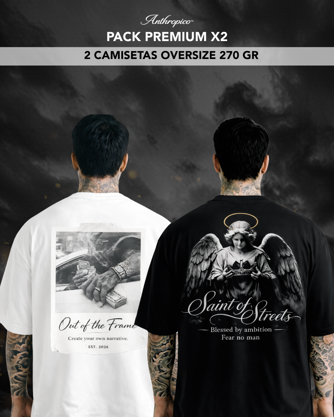 PACK X2 OVERSIZE PREMIUM  SAINT OF STREETS (ALTO GRAMAJE)